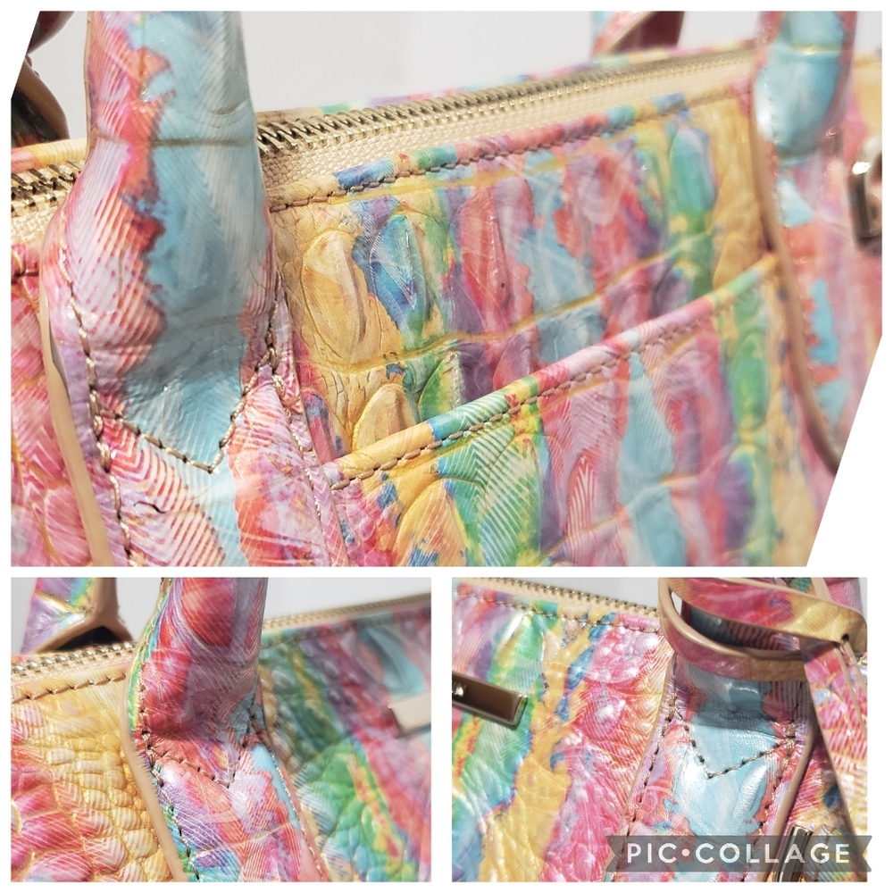 🍭Brahmin Small Caroline Satchel Saltwater Taffy Melbourne - Picture 12 of 16